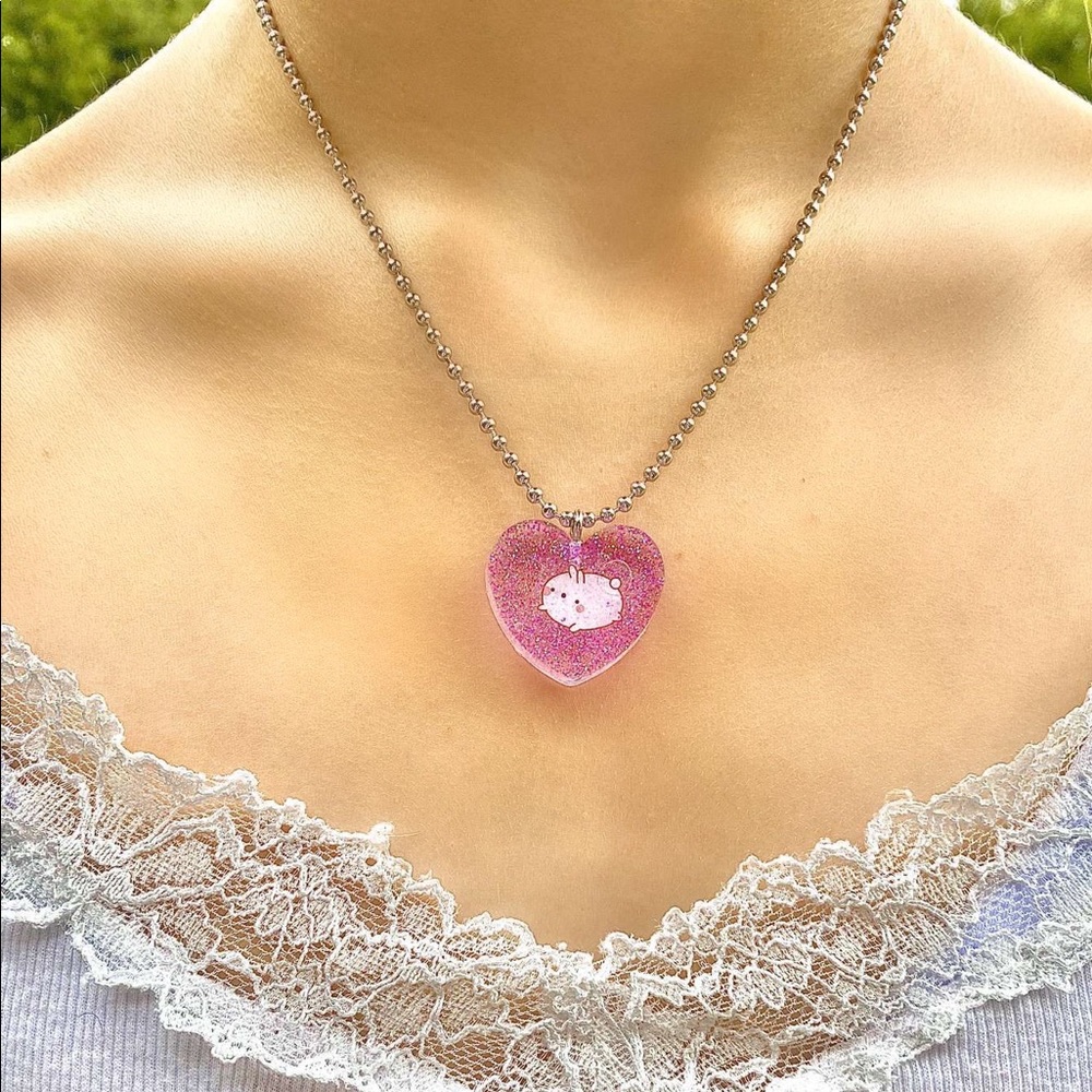 💜PURPLE HANDMADE RESIN NECKLACE💜